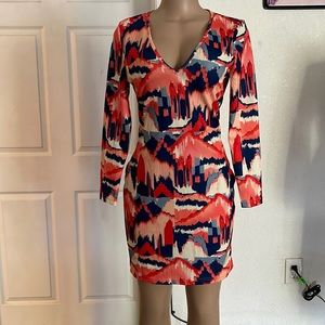 Spring dress (New) yellow orange blue. Stress